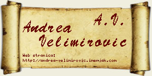 Andrea Velimirović vizit kartica